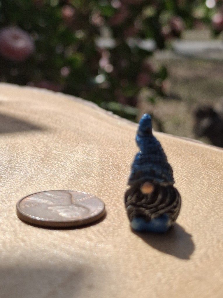 Tiniest Miniature Dollhouse Fairy Garden Blue Hat Gnome