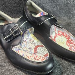 FootJoy Tailored Collection - Women's Black Graffiti Leather Golf Shoes Size 9M