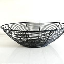 Iron Wire Weave Basket In Black 