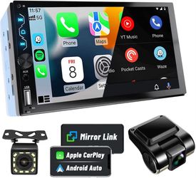 Double Din Car Stereo with Dash Cam,7 Inch Full HD Touchscreen -NEW (3013/4)