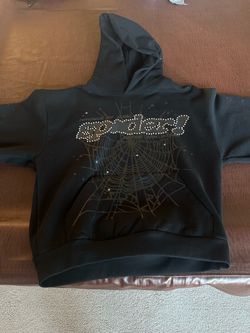 Sp5der studded web hoodie