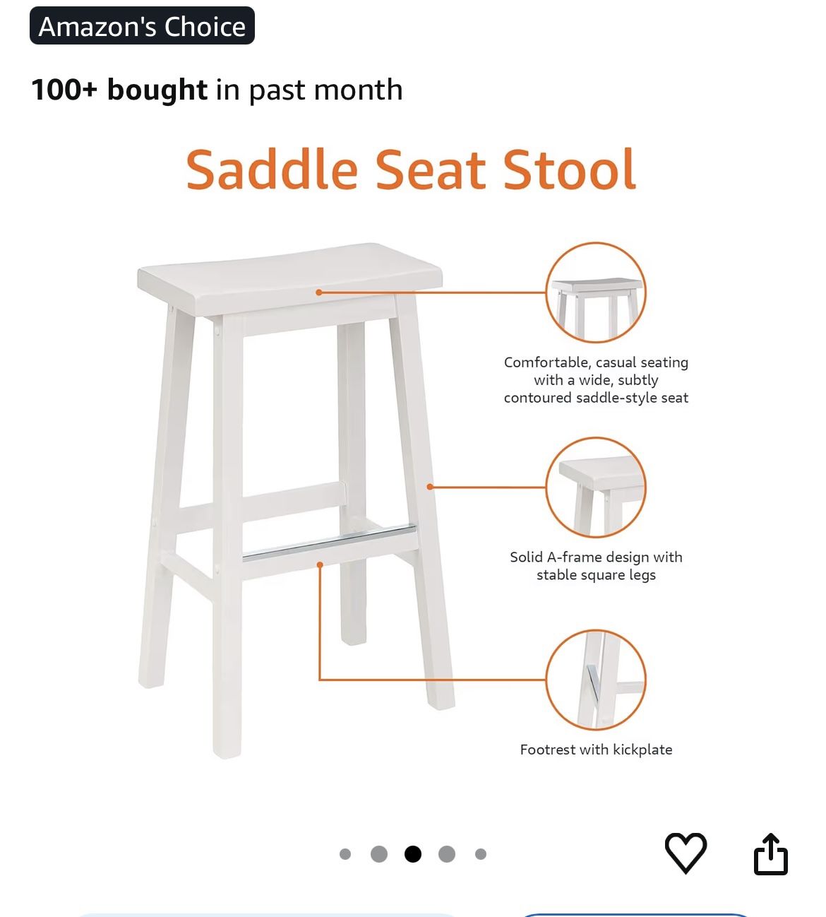 29” Saddle Seat Stool-Set Of 2