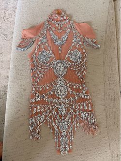 Women Mesh Transparent Sparkly Rhinestones Bodysuit Performance Dance Costume
