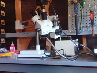 AmScope - 3.5X-180X Simul-Focal Trinocular Boom Stereo Microscope with LED Fiber Optics + 18MP USB 3.0 Camera - SM-4TPZZ-30WR-18M3