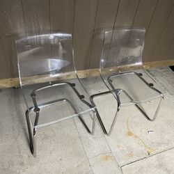 IKEA Tobias Clear Chairs 🪑 Set Of 2
