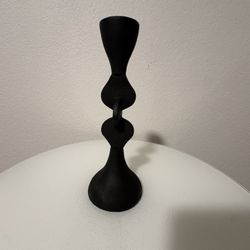 Pottery Barn Candle Holder Black Cast Iron Modern Shape