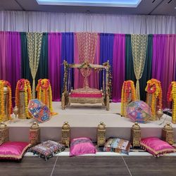 Emerald Green Satin Curtains Wedding