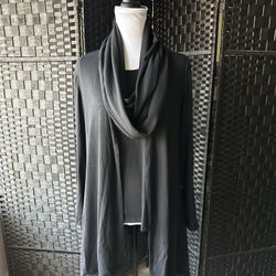 Rhonda Shear Wrap, Tank & Scarf Set Women’s L Black
