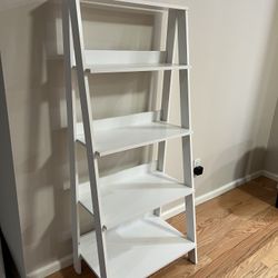 White Ladder Bookshelf – 4-Tier Storage Shelf