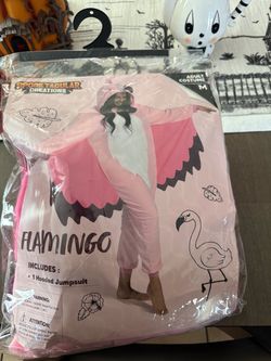Adult Flamingo Pajama Plush Costune