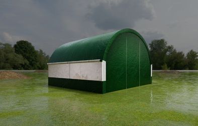 Large Chicken Coop Metal Chicken Run Dome Shape Walk-in Fence Chicken Coop, suitable for outdoor and yard farm use, covered by PE cloth, 12.4 ft ×12.4