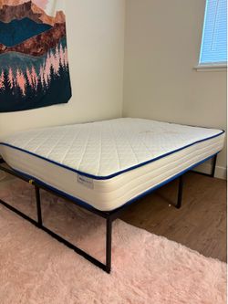 Full size bed frame  and mattress