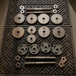 Dumbbell Handles With 1” Weights