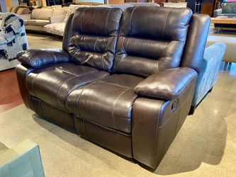 Espresso Brown Manual Recliner Loveseat