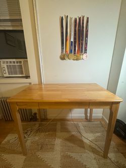 Solid Wood Desk with Drawer