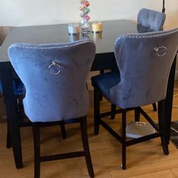 Marble Dining Table 6 Chairs 