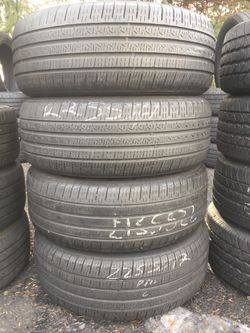225/55/17 Pirelli set of used tires in great condition 75% tread 225$ for 4 . Installation balance and alignment available. Road force balance avai