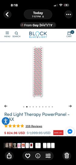 BLOCK BLUE LIGHT THERAPY HORIZONTAL WITH STAND