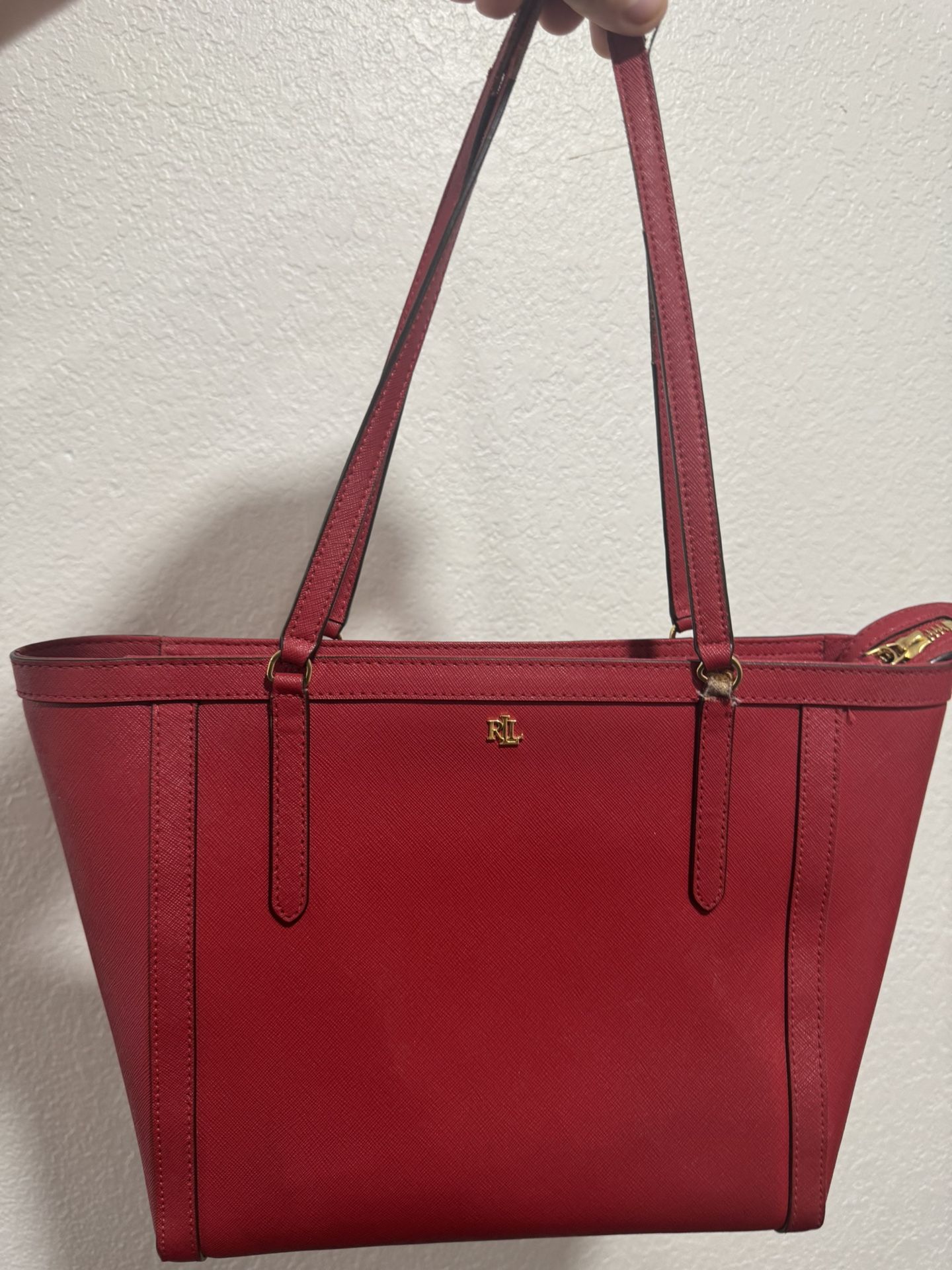 Red Lauren Ralph Lauren Tote Bag – Genuine Leather