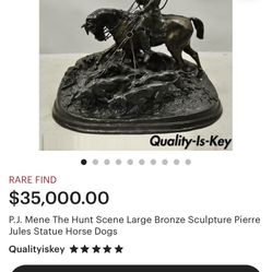 Solid Bronze Hunt Scene 