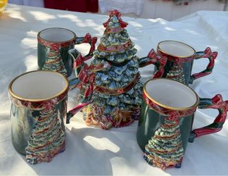 Christmas coffee/tea 4 mug set