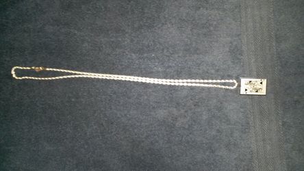 925 sterling silver chain & pendant (kings card)