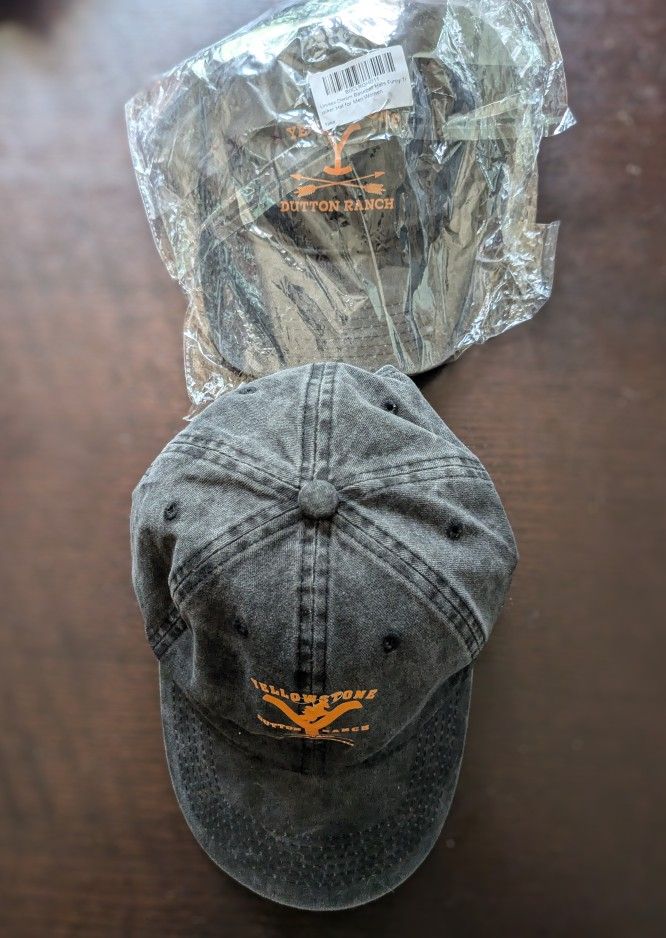 2 NEW Yellowstone Dutton Ranch adjustable Hats - Charcoal Grey