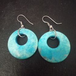 Turquoise Dyed Howlite Earrings