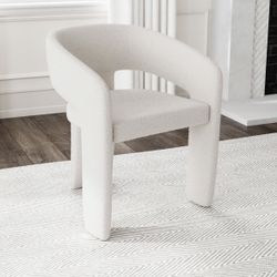ALL WHITE BOUCLE DINING CHAIR 🪑 