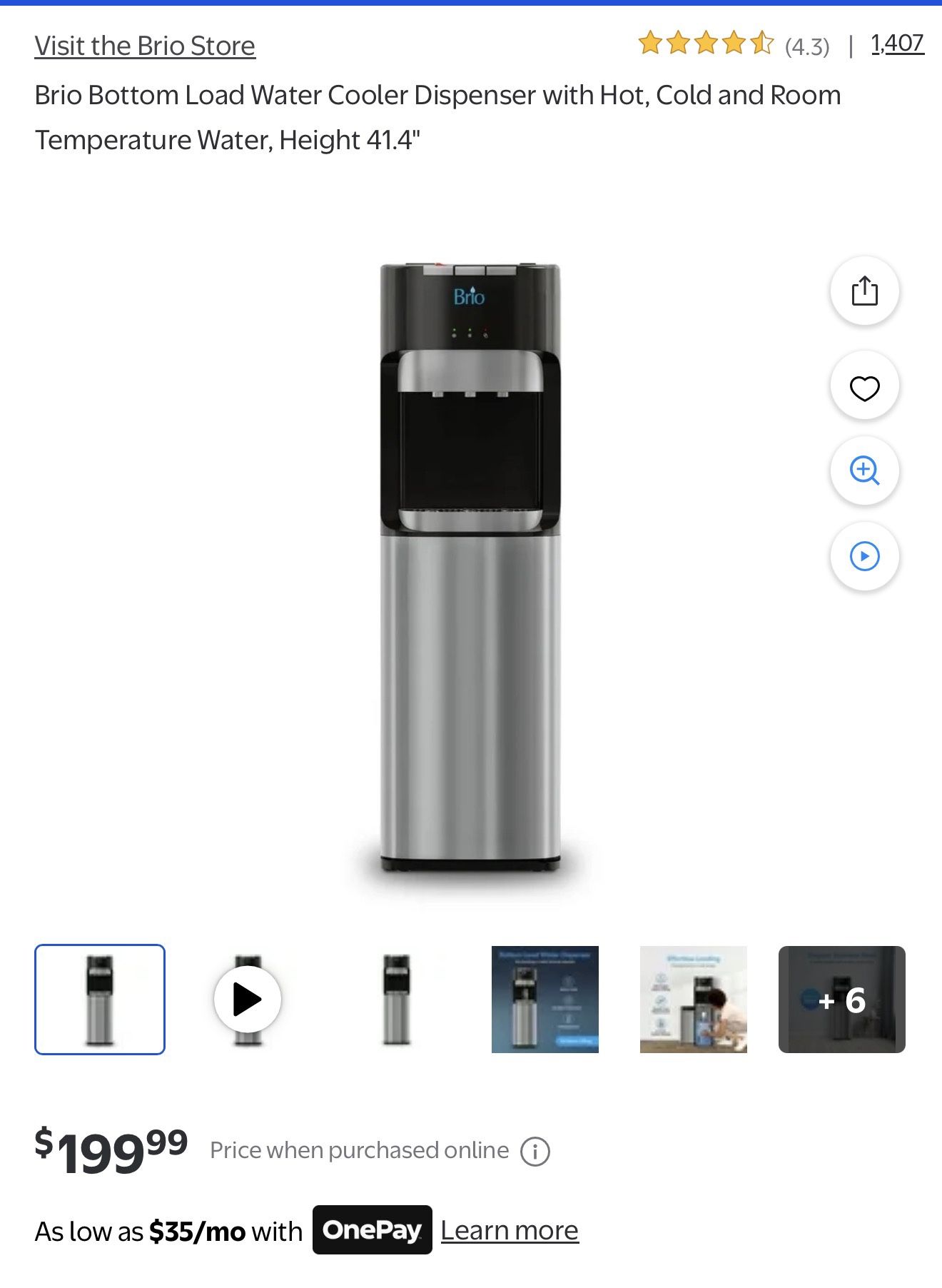 Water cooler type Bottom Loading Water Cooler Brand Brio