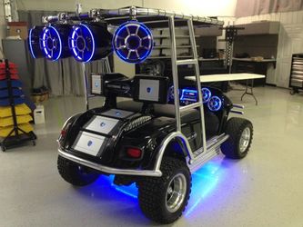 Golf cart sound system and paint