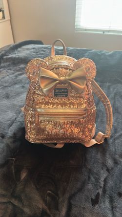 Disneyland Loungefly Mini Rose Gold Sequin Backpack