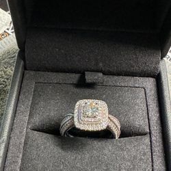 Wedding Ring, 14K white gold with diamonds 