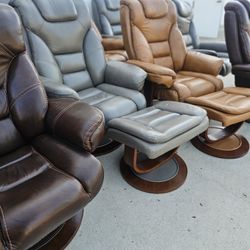 Leather Swivel Chair Faringdon 