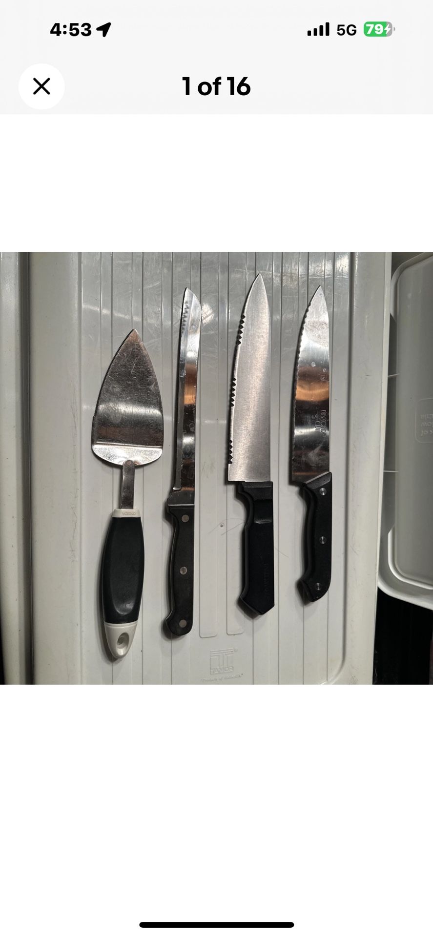 Three Carving Knives and a Cake Slicer