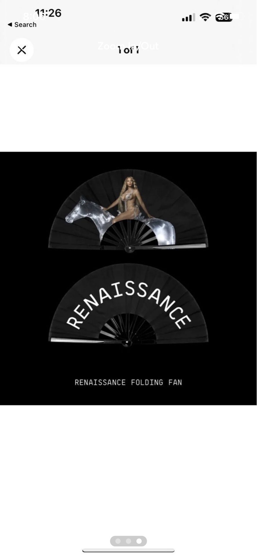 Renaissance Beyonce Folding Fan