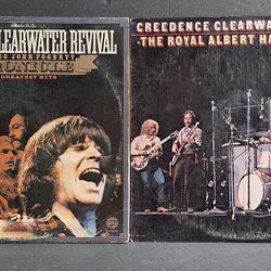 Credence Clearwater Revival Classic Vinyl Lot Of 2 - Chronicle And LIVE Concert