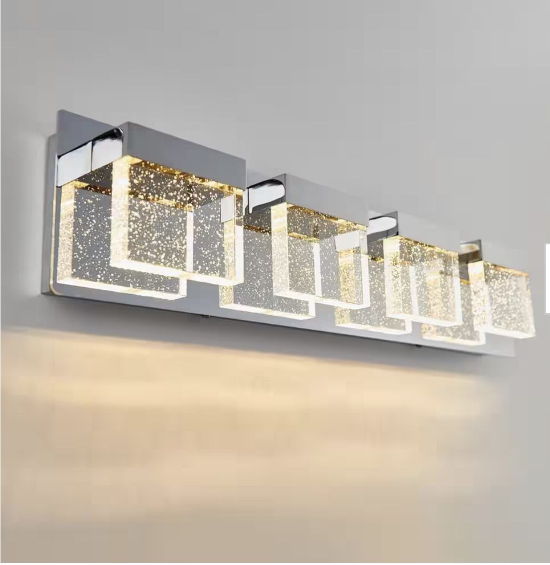 Artika Essence Bubble Cube 4-Light Chrome LED Modern Bath Light/Lightly Used