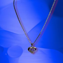 925 Sterling Silver Hollow Crown Heart