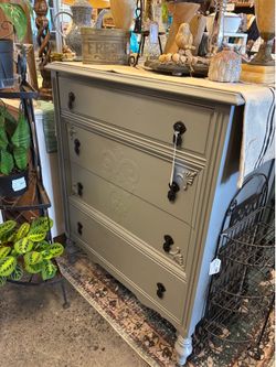 Newly Refinished Light Gray Tallboy Dresser