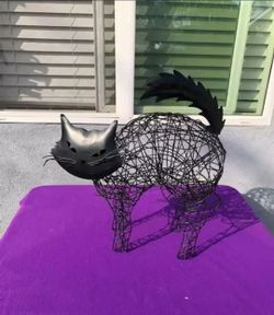 Halloween Decoration Metal Black Cat