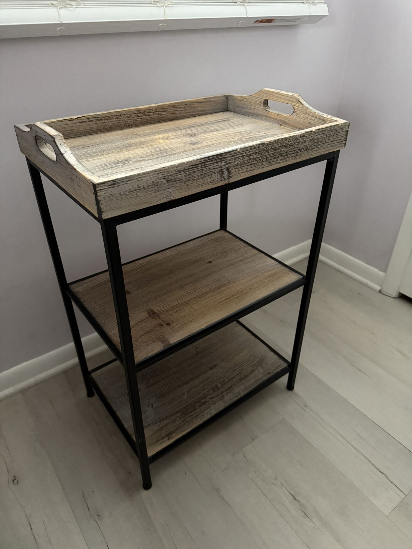 Wood and Metal Shelf Table