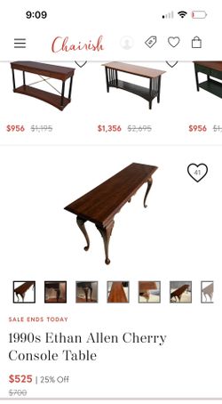 1990 Ethan Allen Cherry Console Table/ Sofa Table