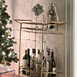 Gold & Mirrored Bar Cart