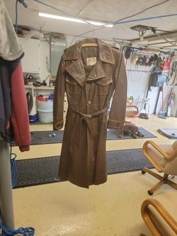 Womans Leather Full Length Coat 11/12 Size