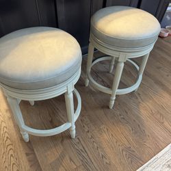 Frontgate Leather Swivel Stools 