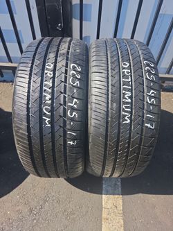 (2) P225/45R17 OPTIMUM $120 CASH PRICE