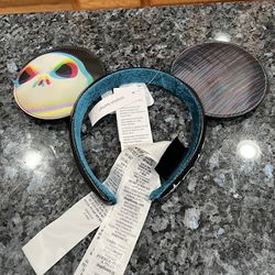 The Nightmare Before Christmas Jack Skellington 3D Mickey Ears". Brand new with tags.  Smoke free home