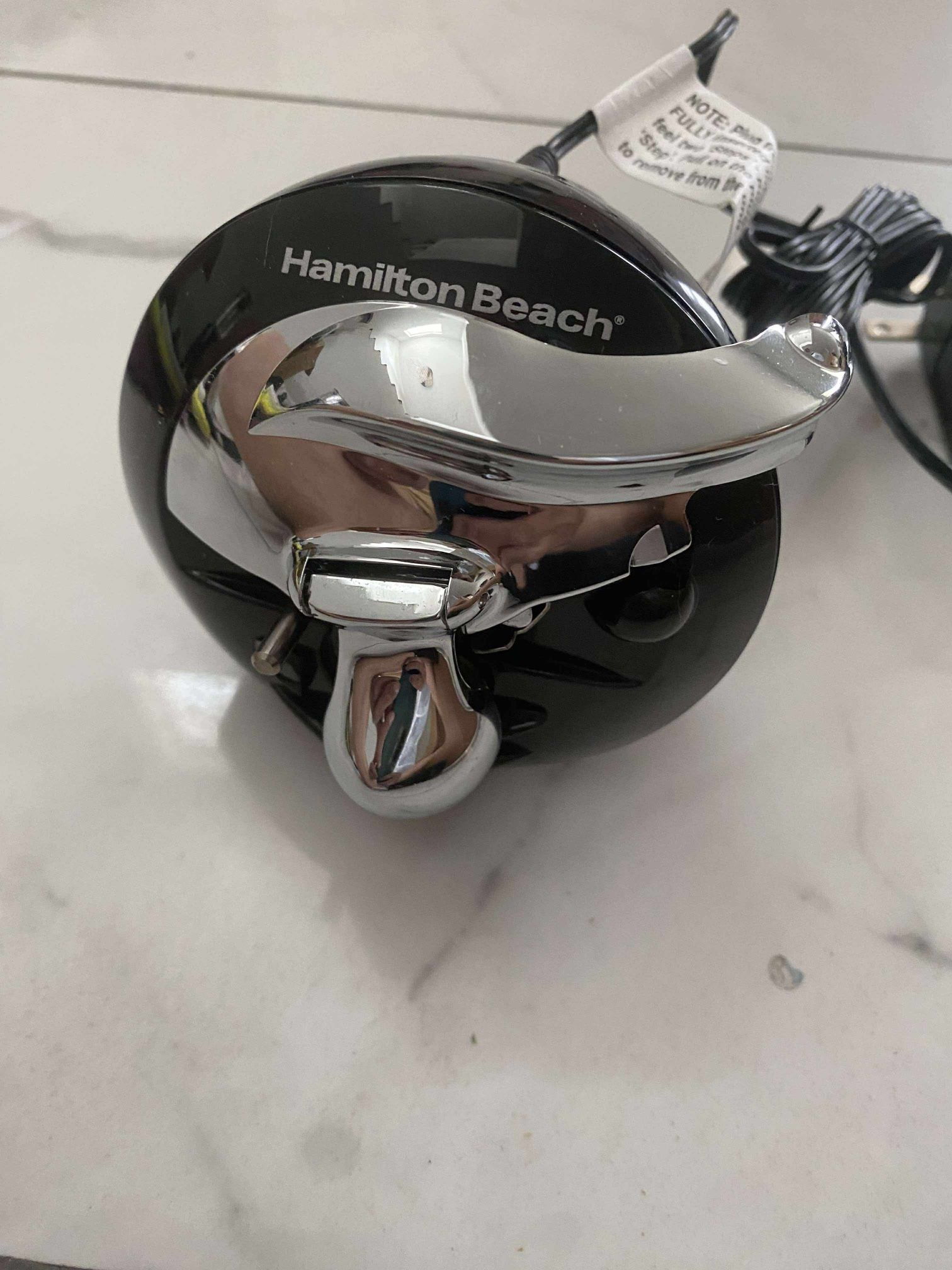 Hamilton Beach Walk n Cut Electric Can Opener for Kitchen Black & Chrome