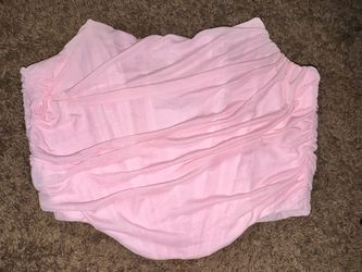 heart n crush Pink Strapless Ruched Zip Front Backless Corset Top L